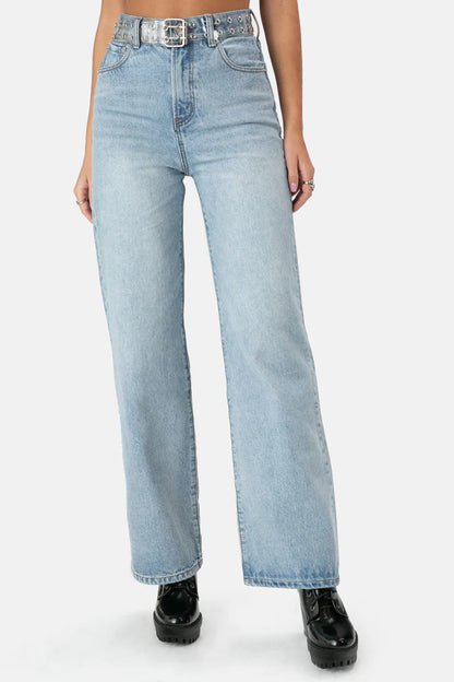 Bonnie Jeans | WIDE - LIGHT BLUE - DENIM - S - Women - Clothing - Jeans - Cotton
